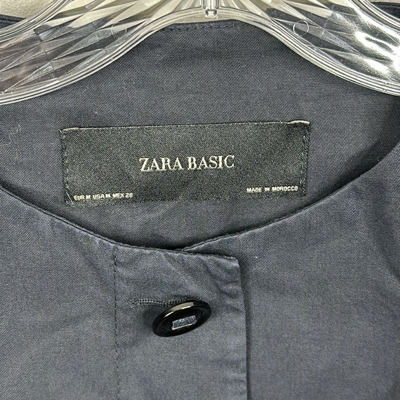 Zara Basic NWT Solid Black Tassel Pom Pom Detail Button Up Jacket Size Medium - Picture 3 of 8